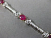 ANTIQUE WIDE 2.80CT DIAMOND & AAA RUBY 14KT TWO TONE GOLD TENNIS BRACELET #1456