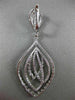 ESTATE LONG 4.96CT DIAMOND 18KT WHITE GOLD 3D MULTI LEAF DROP HANGING EARRINGS