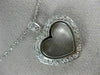 ESTATE LARGE .75CT DIAMOND 18KT WHITE GOLD 3D CLASSIC OPEN HEART PENDANT #12129