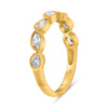 .63CT DIAMOND 14KT YELLOW GOLD MULTI SHAPE BEZEL SEMI ETERNITY ANNIVERSARY RING