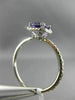 ESTATE .87CT DIAMOND & AAA AMETHYST 14KT WHITE GOLD SQUARE HALO ENGAGEMENT RING