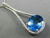 ESTATE X LARGE 5.69CT DIAMOND & AAA BLUE TOPAZ 14K WHITE GOLD PEAR SHAPE PENDANT