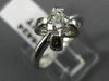 ESTATE .57CT DIAMOND 18K WHITE GOLD 3D SOLITAIRE X LOVE ENGAGEMENT RING #6424