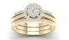 ESTATE 0.5CT DIAMOND 14KT YELLOW GOLD 3D MULTI ROW ROUND HALO CLUSTER LOVE RING