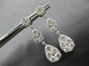 LARGE 3.2CT DIAMOND 18KT WHITE GOLD 3D CLASSIC TEAR DROP FLOWER HANGING EARRINGS