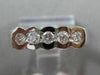 ANTIQUE WIDE DIAMOND 14KT WHITE GOLD 5 STONE SEMI BEZEL ANNIVERSARY RING #22478