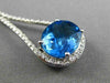 ESTATE X LARGE 5.69CT DIAMOND & AAA BLUE TOPAZ 14K WHITE GOLD PEAR SHAPE PENDANT