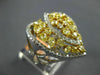 ESTATE EXTRA LARGE 2.88CT WHITE & FANCY YELLOW DIAMOND 18K TWO TONE GOLD 3D RING