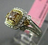 ESTATE GIA 1.0CT DIAMOND 18KT TRI COLOR GOLD 3D SQUARE HALO ENGAGEMENT RING
