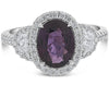 LARGE 2.60CT DIAMOND & AAA PURPLE SAPPHIRE 18KT WHITE GOLD OVAL ENGAGEMENT RING
