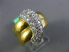 ESTATE LARGE 1.0CT DIAMOND 18KT WHITE AND YELLOW GOLD 3D SEMI MOON FUN RING