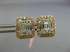 ESTATE LARGE 1.16CT ROUND & BAGUETTE DIAMOND 18K WHITE & ROSE GOLD STUD EARRINGS