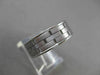 ESTATE WIDE 14KT WHITE GOLD SOLID BRICK DESIGN MENS WEDDING BAND RING 7mm #23144
