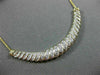 ESTATE 1.0CT DIAMOND 14KT YELLOW GOLD 3D MULTI ROW WAVE SEMI CIRCLE NECKLACE
