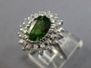 LARGE 2.60CT DIAMOND & AAA INTENSE PERIDOT 14K WHITE GOLD ENGAGEMENT RING #28312
