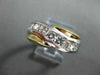 ESTATE 1.20CT DIAMOND 14KT TWO TONE GOLD DIAGONAL WAVE ANNIVERSARY RING #19620