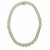 ESTATE LARGE 26.52CT WHITE & FANCY YELLOW DIAMOND 18KT 2 TONE GOLD HALO NECKLACE