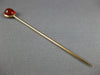 ANTIQUE AAA RED CABOCHON AGATE 14KT YELLOW GOLD 3D CLASSIC LAPEL PIN #26532