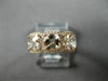 ESTATE WIDE 2.51CT DIAMOND & AAA MORGANITE 14KT ROSE GOLD 3D 3 STONE FUN RING
