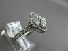 ESTATE WIDE .64CT DIAMOND 18K WHITE GOLD 4 STONE FILIGREE FLOWER SQUARE FUN RING