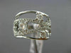 ESTATE WIDE .81CT ROUND DIAMOND 18KT WHITE GOLD 3D MULTI ROW ETOILE WAVE RING