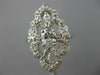 ESTATE LARGE 1.08CT DIAMOND 14KT WHITE GOLD 3D OPEN FILIGREE LEAF FLOWER RING