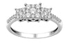 ESTATE .50CT DIAMOND 14K WHITE GOLD ROUND SEMI ETERNITY PAST PRESENT FUTURE RING