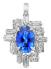 1.18CT DIAMOND & AAA SAPPHIRE 14KT WHITE GOLD MULTI SHAPE FUN FLOATING PENDANT