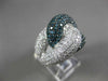 ESTATE EXTRA LARGE 5.26CT WHITE & BLUE DIAMOND 14KT WHITE GOLD ANNIVERSARY RING