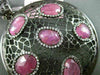 ESTATE LARGE 1.36CT DIAMOND & AAA PINK SAPPHIRE 14KT BLACK GOLD FILIGREE PENDANT