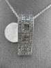 ESTATE LARGE 1.0CT ROUND & PRINCESS DIAMOND 14KT WHITE GOLD RECTANGULAR PENDANT