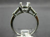 WIDE .65CT DIAMOND PLATINUM ROUND & BAGUETTE SEMI MOUNT ENGAGEMENT RING #18678