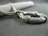 ESTATE LARGE .60CT DIAMOND 14KT WHITE GOLD OVAL MESH MULTI CHAIN ITALIAN PENDANT