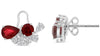 3.41CT DIAMOND & AAA RUBY 18K WHITE GOLD ROUND & PEAR SHAPE FLORAL STUD EARRINGS