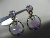 ESTATE LARGE 1.08CT DIAMOND & AMETHYST 14K ROSE GOLD HALO ROUND CLIP ON EARRINGS