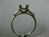 ANTIQUE .46CT BAGUETTE DIAMOND PLATINUM 3D 3 STONE SEMI MOUNT ENGAGEMENT RING