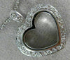 ESTATE LARGE .75CT DIAMOND 18KT WHITE GOLD 3D CLASSIC OPEN HEART PENDANT #12129