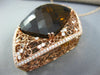 EXTRA LARGE 76.83CT DIAMOND & AAA SMOKEY TOPAZ 14K ROSE GOLD 3D FILIGREE PENDANT