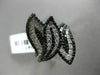 ESTATE LARGE 2.38CT ROUND DIAMOND 14KT WHITE & BLACK GOLD 3D MULTI LEAF FUN RING