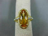 ESTATE WIDE 2.78CT DIAMOND & AAA CITRINE 14KT YELLOW GOLD FILIGREE OVAL FUN RING