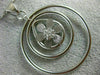 ESTATE LARGE .23CT DIAMOND 18K WHITE GOLD MULTI CIRCULAR FLOWER FLOATING PENDANT