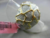 ESTATE LARGE 1.38CT DIAMOND 18K WHITE & YELLOW GOLD HANDCRAFTED PAVE NUGGET RING