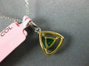 .63CT WHITE & FANCY YELLOW DIAMONDS & EMERALD 18K TWO TONE GOLD TRILLION PENDANT