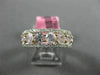 WIDE 1.68CT WHITE & PINK DIAMOND 18K WHITE & ROSE GOLD 3D HALO ANNIVERSARY RING