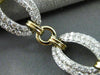 ESTATE WIDE & LONG 3CT DIAMOND 14K WHITE & YELLOW GOLD OVAL LINK TENNIS BRACELET