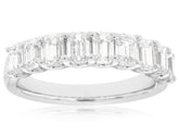 1.80CT DIAMOND 14K WHITE GOLD EMERALD CUT CLASSIC SEMI ETERNITY ANNIVERSARY RING