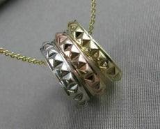 ESTATE 14KT WHITE & YELLOW & ROSE GOLD  ROUND FILIGREE PENDANT & CHAIN #21381