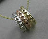 ESTATE 14KT WHITE & YELLOW & ROSE GOLD  ROUND FILIGREE PENDANT & CHAIN #21381