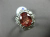 LARGE AGL CERTIFIED 4.34CT DIAMOND & ORANGE SAPPHIRE 14K WHITE GOLD 3D OVAL RING