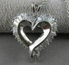 ESTATE 1.65CTW DIAMOND 14K WHITE GOLD OPEN 3D HEART PENDANT + CHAIN FG VVS #9889
